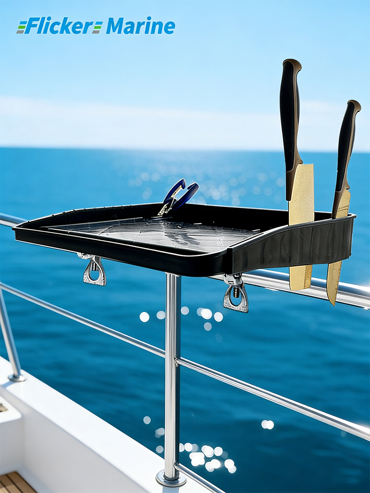Flicker Marine Fillet Cutting Board & Bait Table – Black, 3 Mounting Options