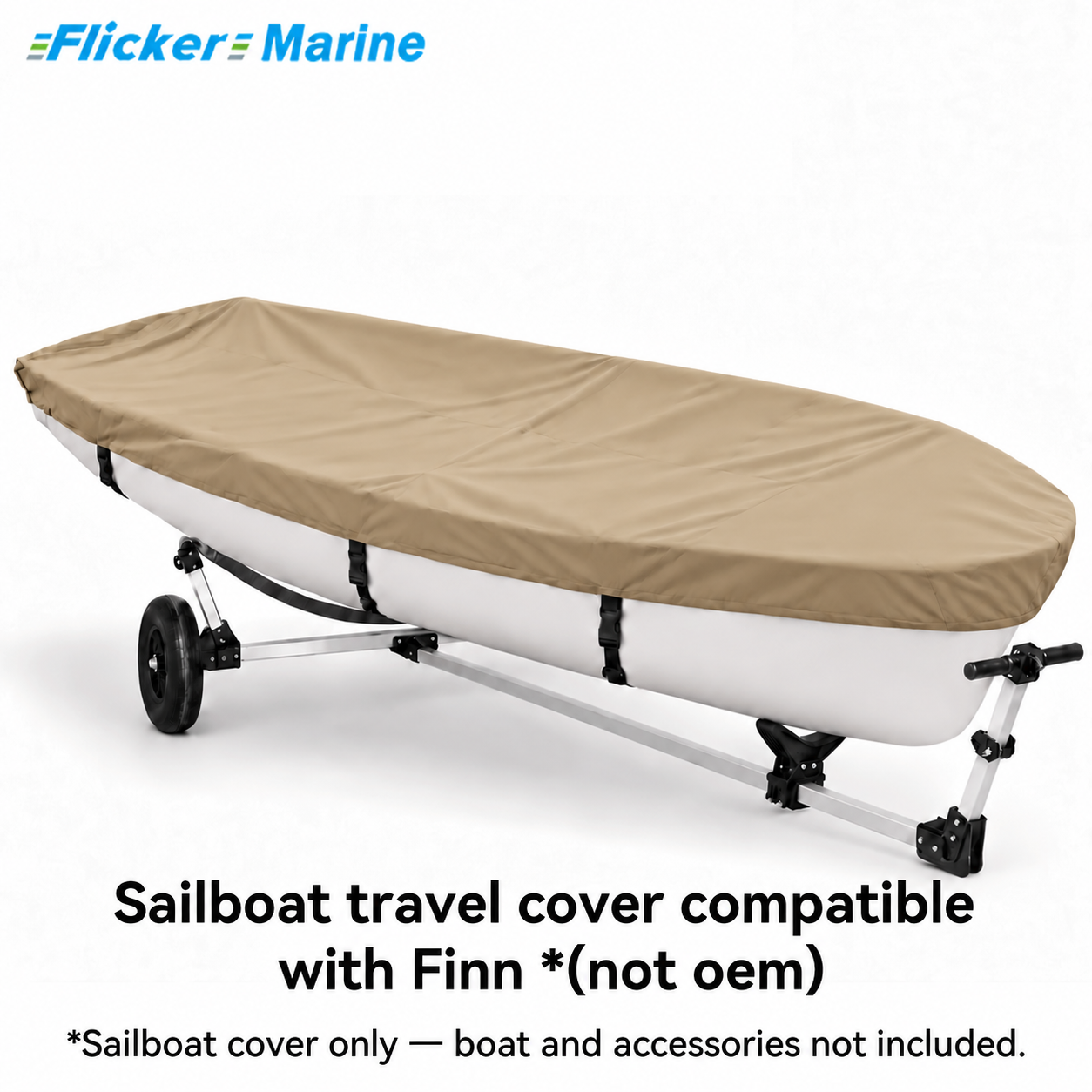 Flicker Marine Sailboat Deck Cover With Mast Hole, Polyester Waterproof UV Resistant Protector Compatible With Finn