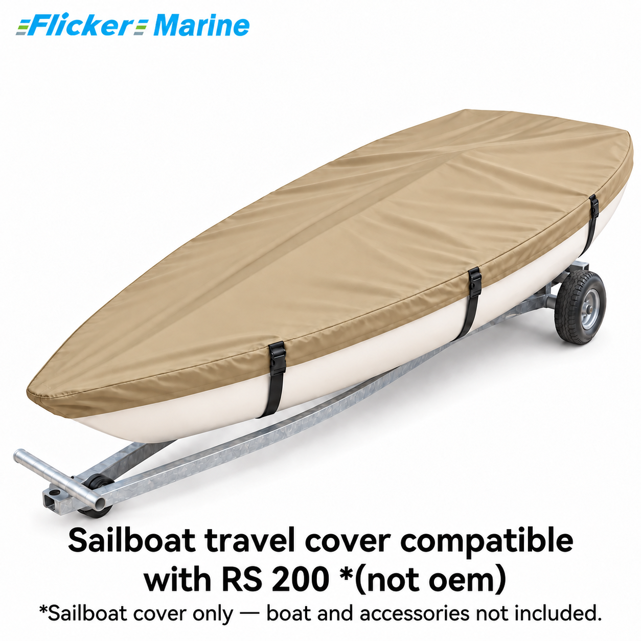 Flicker Marine Sailboat Cover, Polyester Waterproof Sun Resistant Deck Cover Compatible With RS 200
