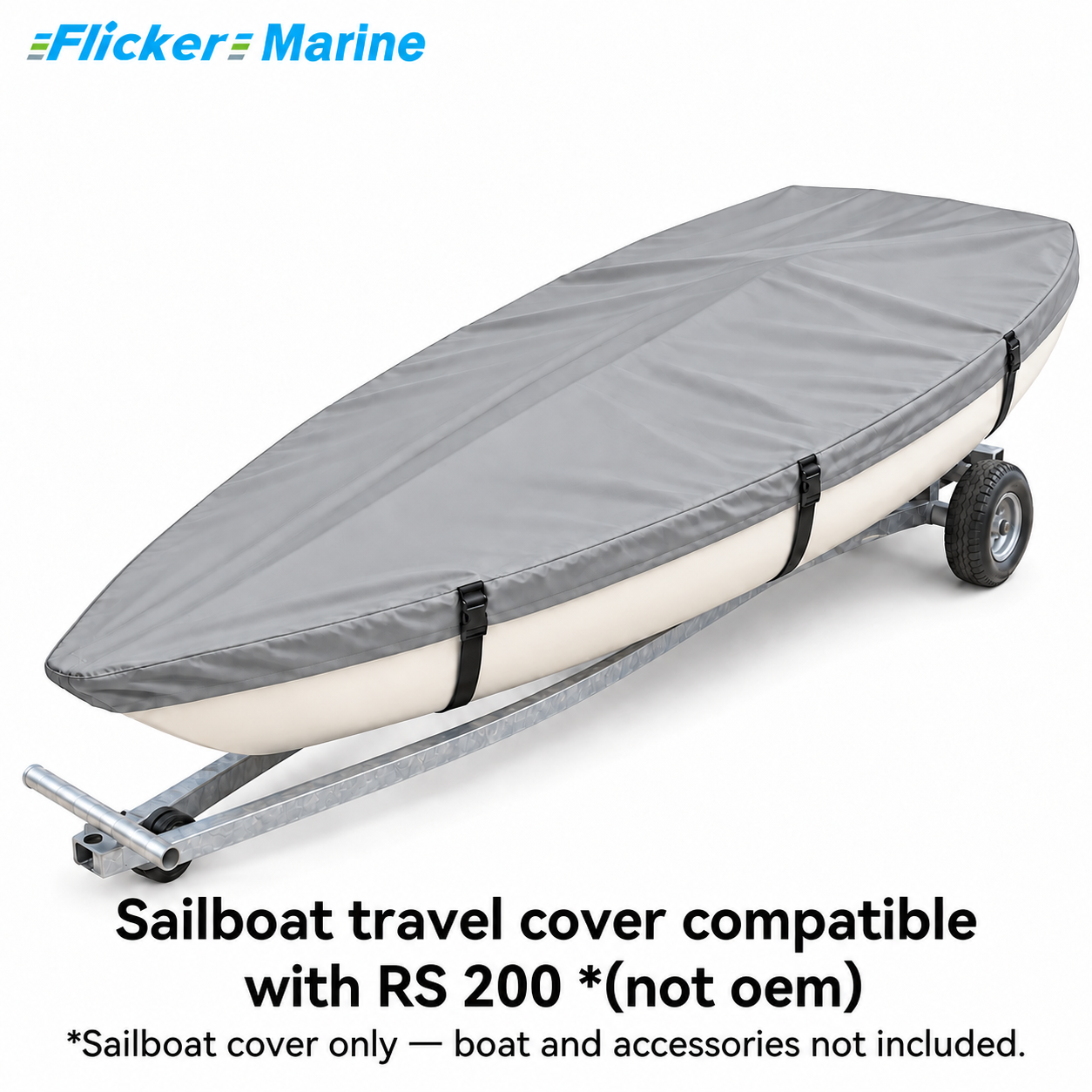 Flicker Marine Sailboat Cover, Polyester Waterproof Sun Resistant Deck Cover Compatible With RS 200