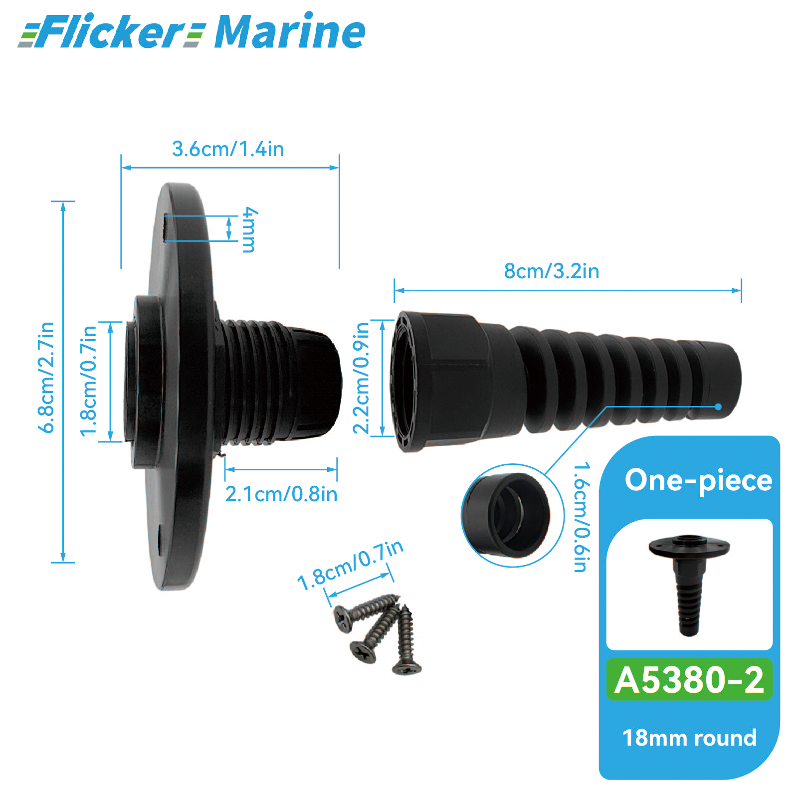 Yacht Cable Sleeve – Protective Cable Cover, 3 Sizes, 1-Piece & 2-Piece Options