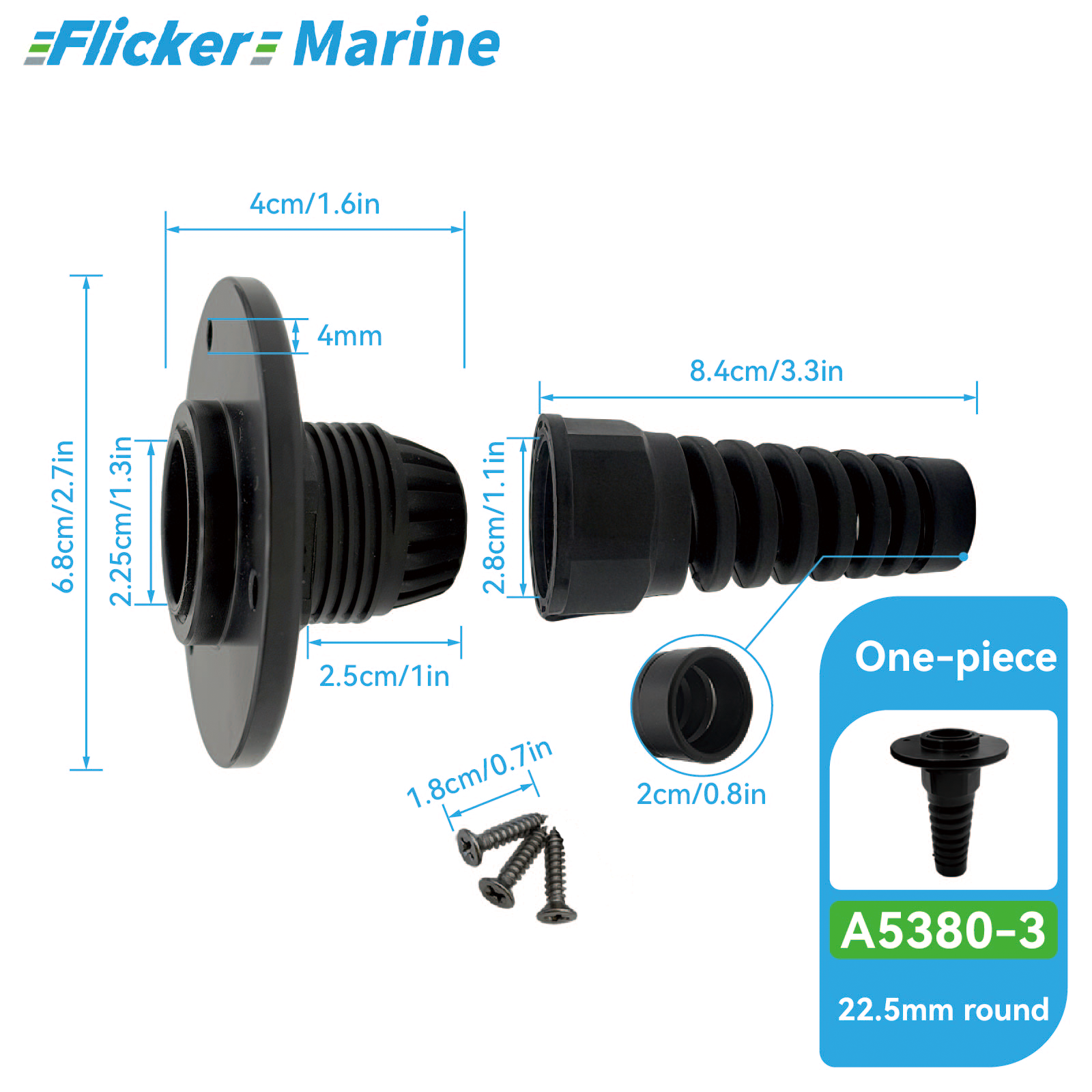 Yacht Cable Sleeve – Protective Cable Cover, 3 Sizes, 1-Piece & 2-Piece Options