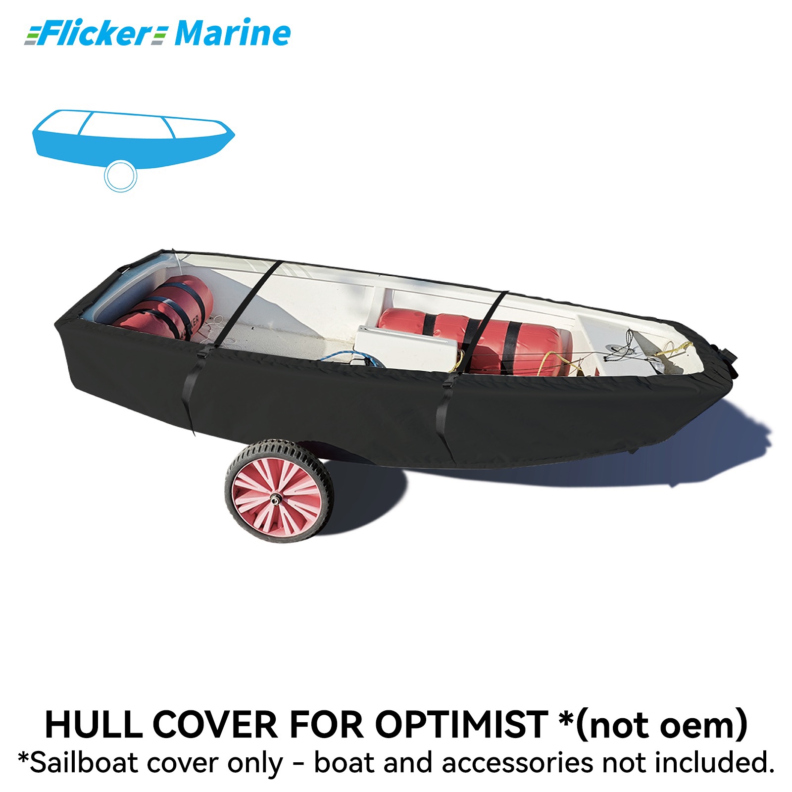 Sailboat Cover for Optimist – Custom Fit Dinghy Cover for Storage, Docking & Trailering
