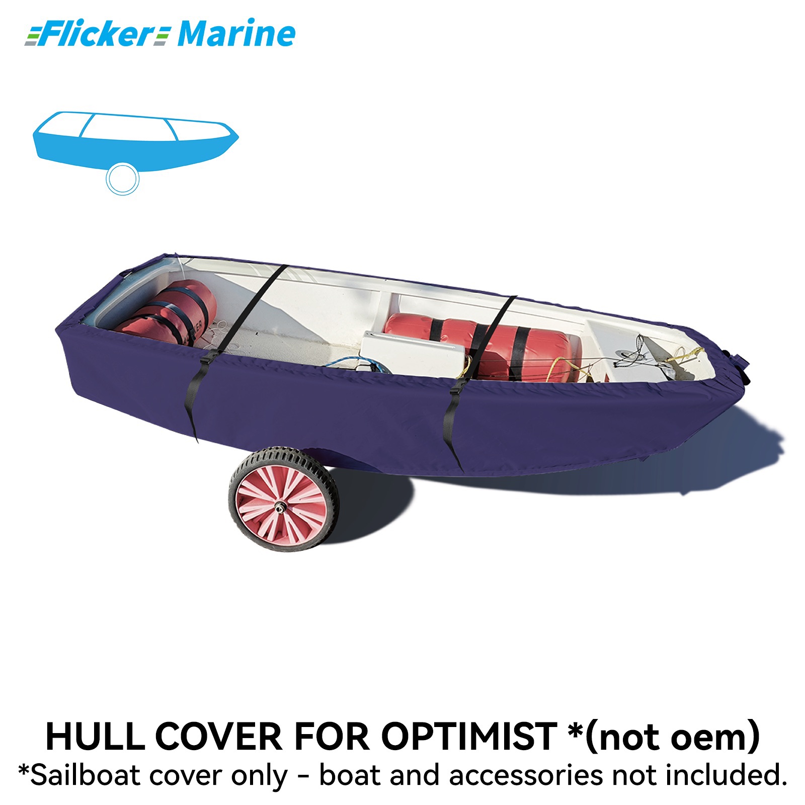 Sailboat Cover for Optimist – Custom Fit Dinghy Cover for Storage, Docking & Trailering