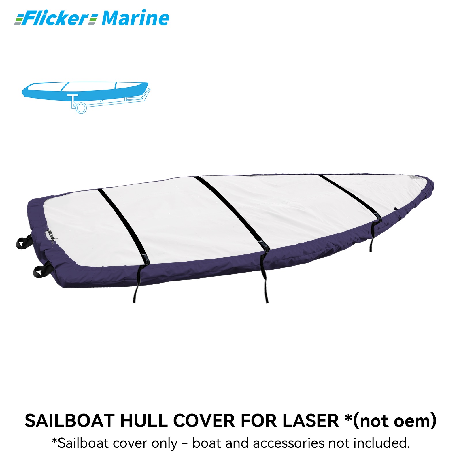 Sailboat Cover for Laser – Custom Fit Dinghy Cover for Storage, Docking & Trailering
