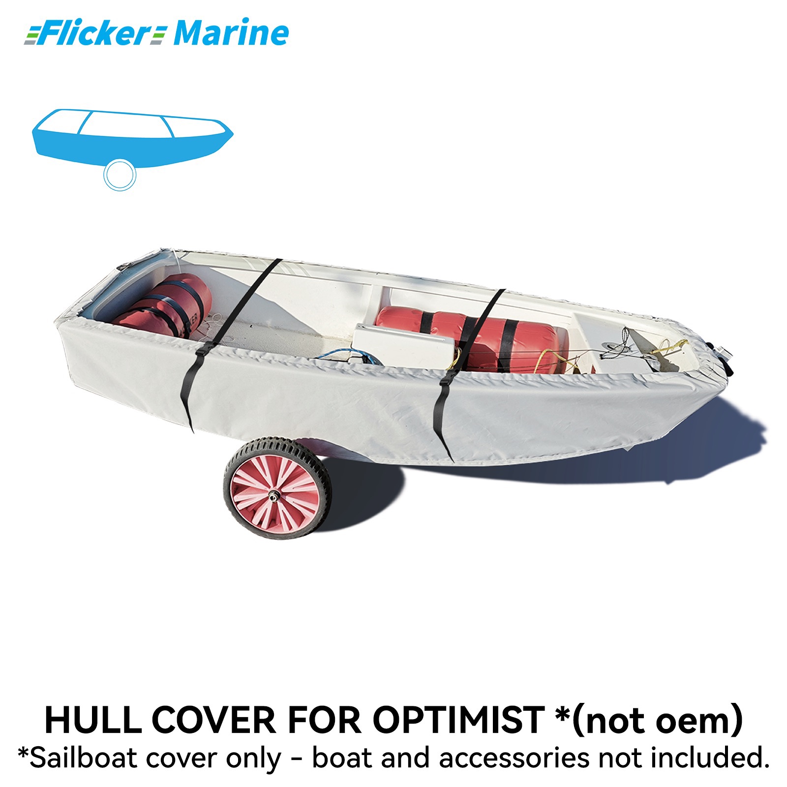 Sailboat Cover for Optimist – Custom Fit Dinghy Cover for Storage, Docking & Trailering