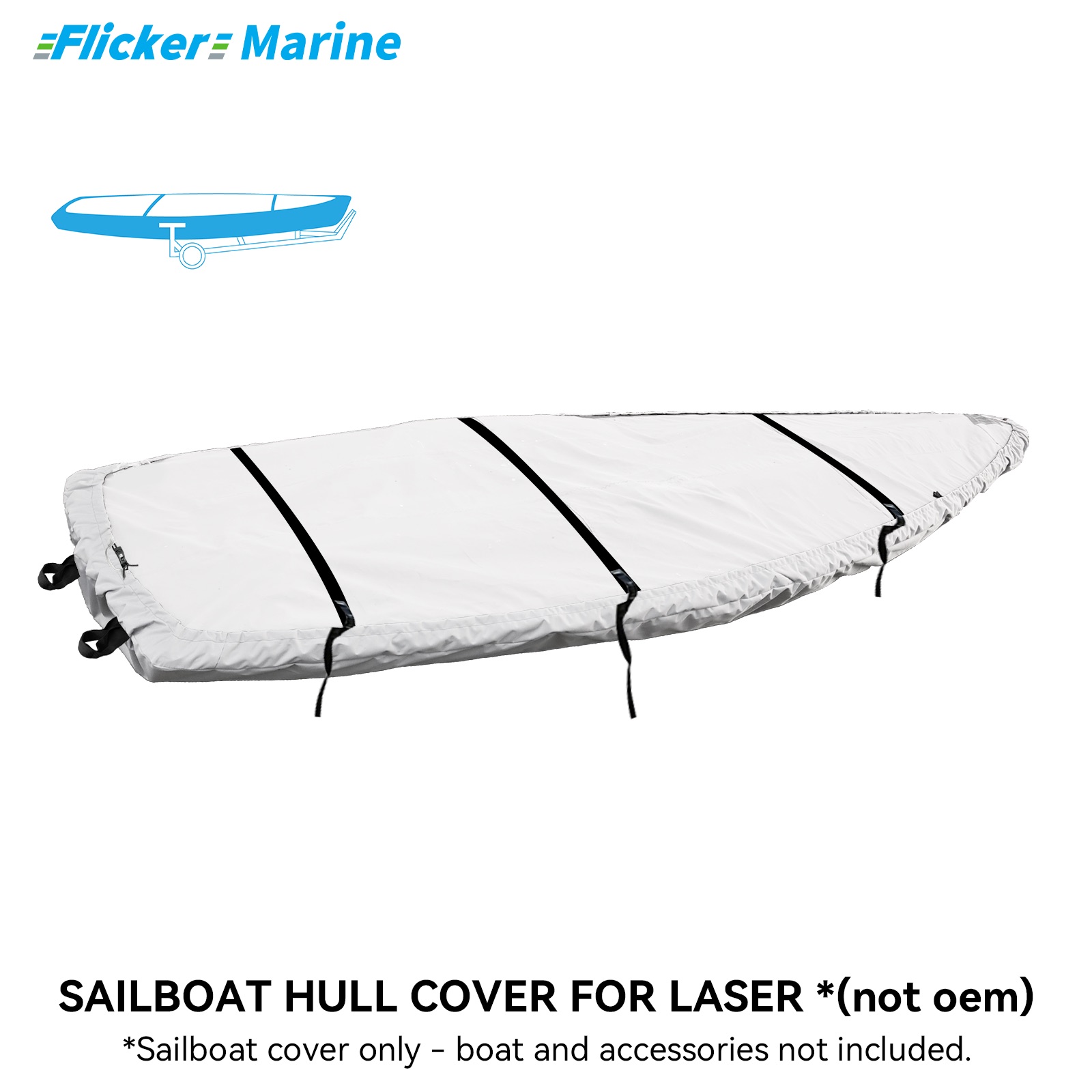 Sailboat Cover for Laser – Custom Fit Dinghy Cover for Storage, Docking & Trailering