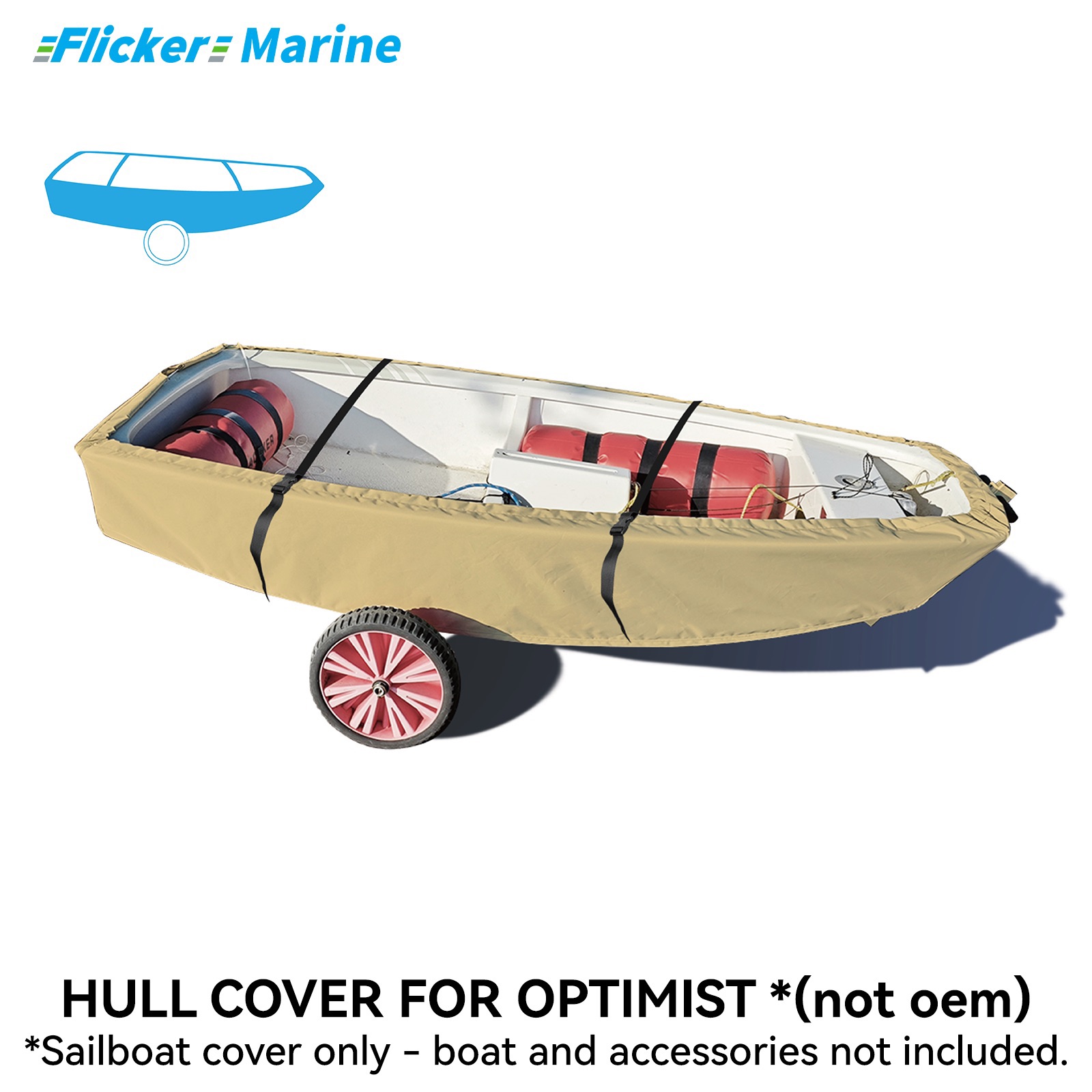 Sailboat Cover for Optimist – Custom Fit Dinghy Cover for Storage, Docking & Trailering