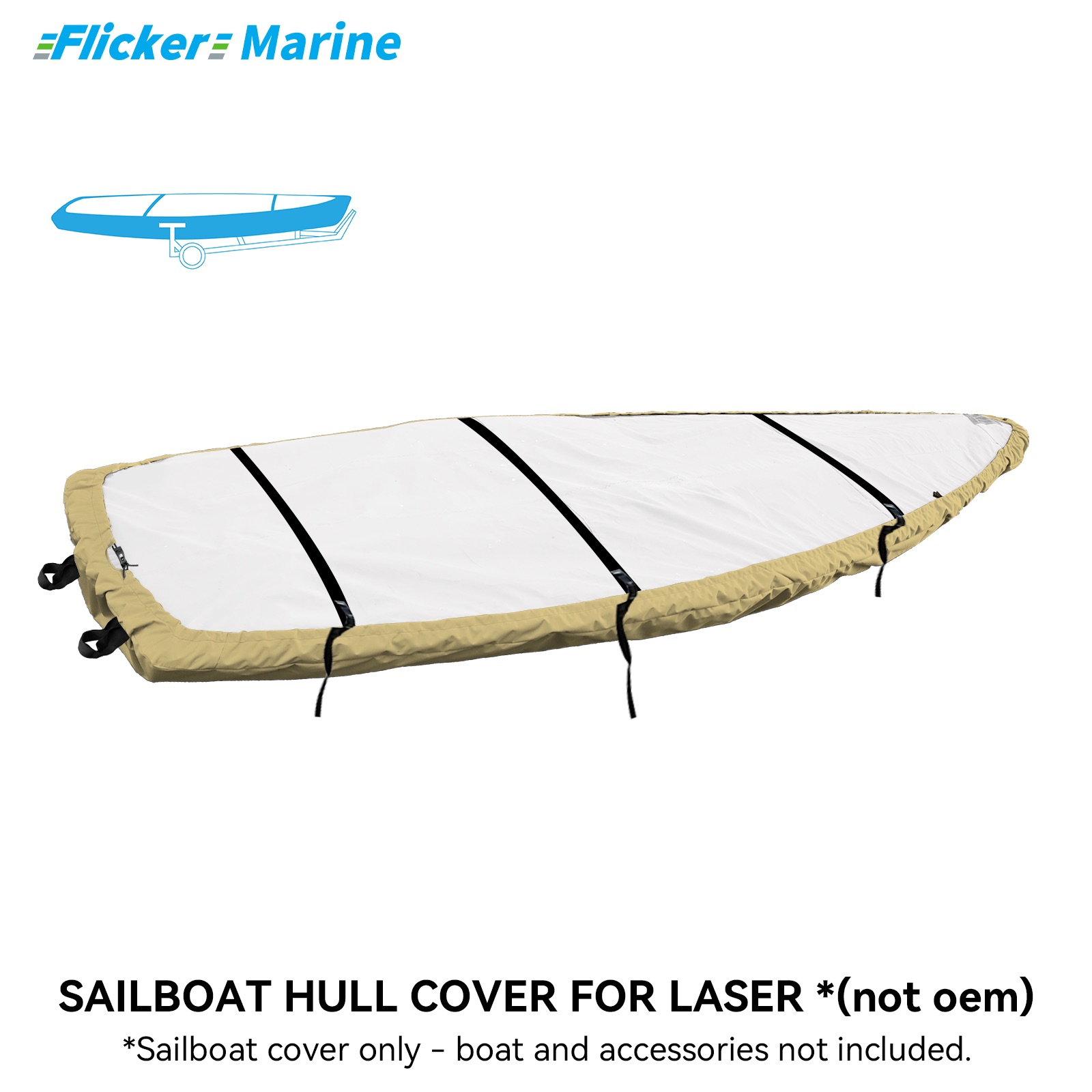 Sailboat Cover for Laser – Custom Fit Dinghy Cover for Storage, Docking & Trailering