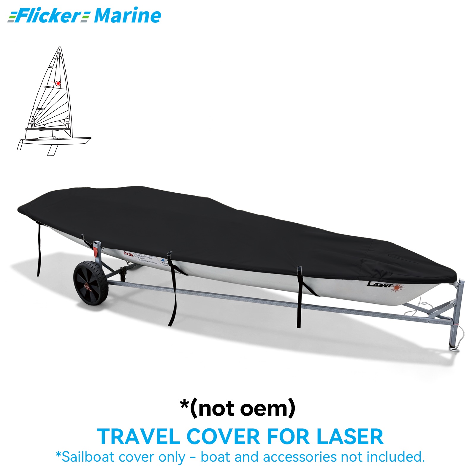 Sailboat Cover for Laser – Custom Fit Dinghy Cover for Storage, Docking & Trailering