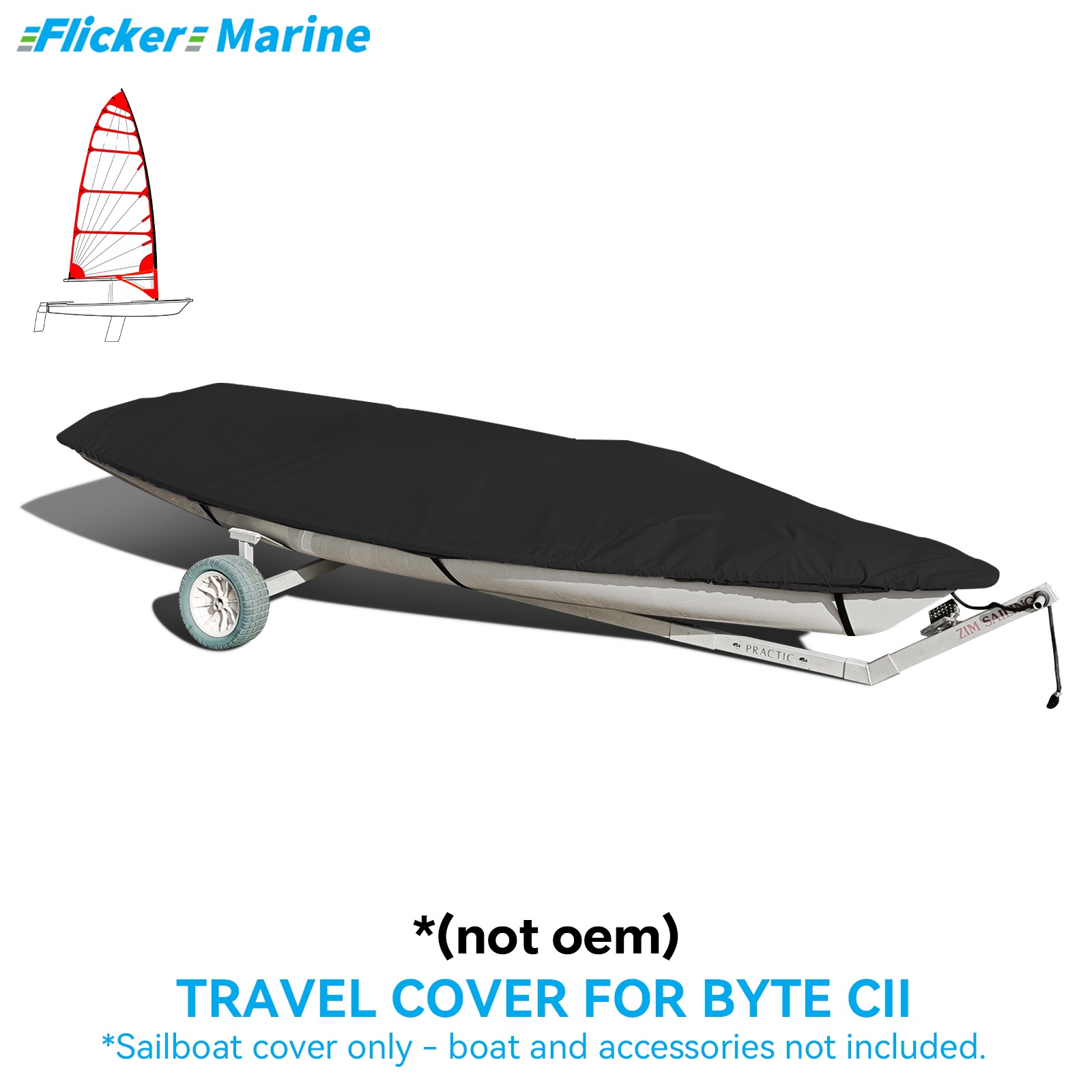 Sailboat Cover for Byte CII – Custom Fit Dinghy Cover for Storage, Docking & Trailering