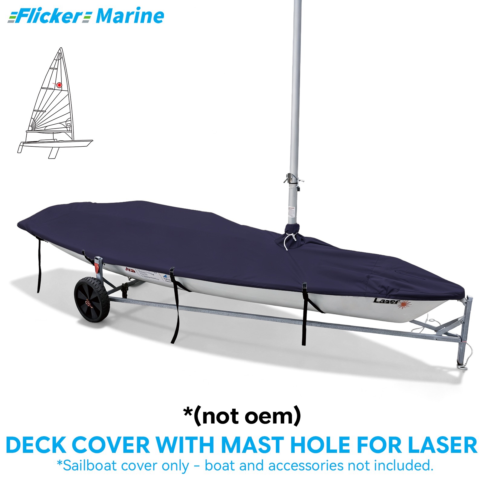Sailboat Cover for Laser – Custom Fit Dinghy Cover for Storage, Docking & Trailering