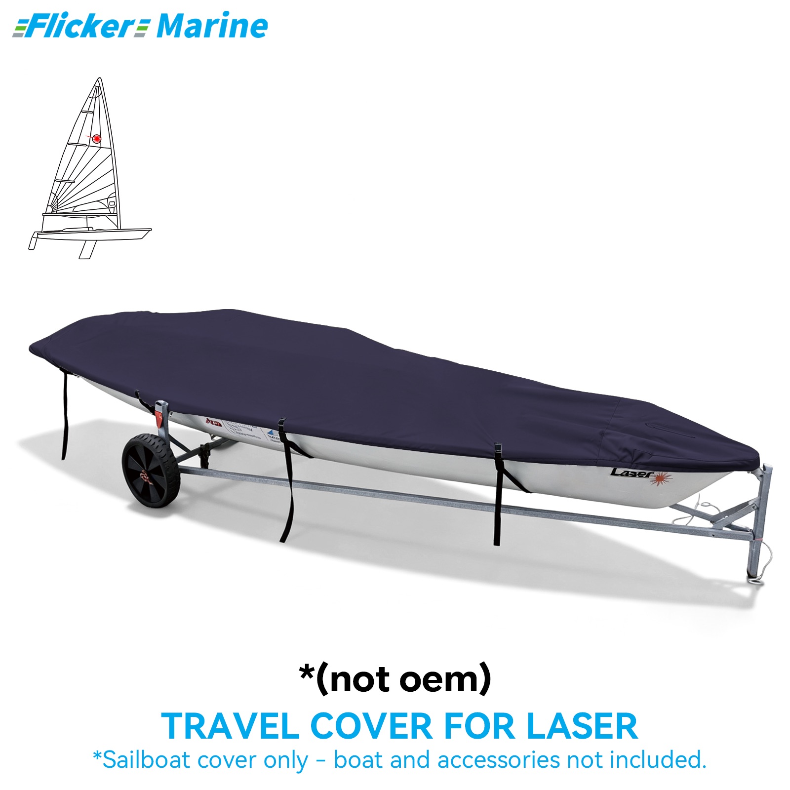 Sailboat Cover for Laser – Custom Fit Dinghy Cover for Storage, Docking & Trailering