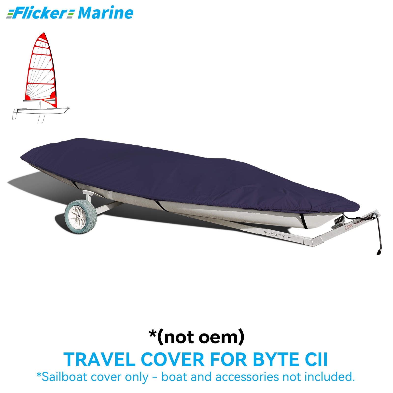 Sailboat Cover for Byte CII – Custom Fit Dinghy Cover for Storage, Docking & Trailering