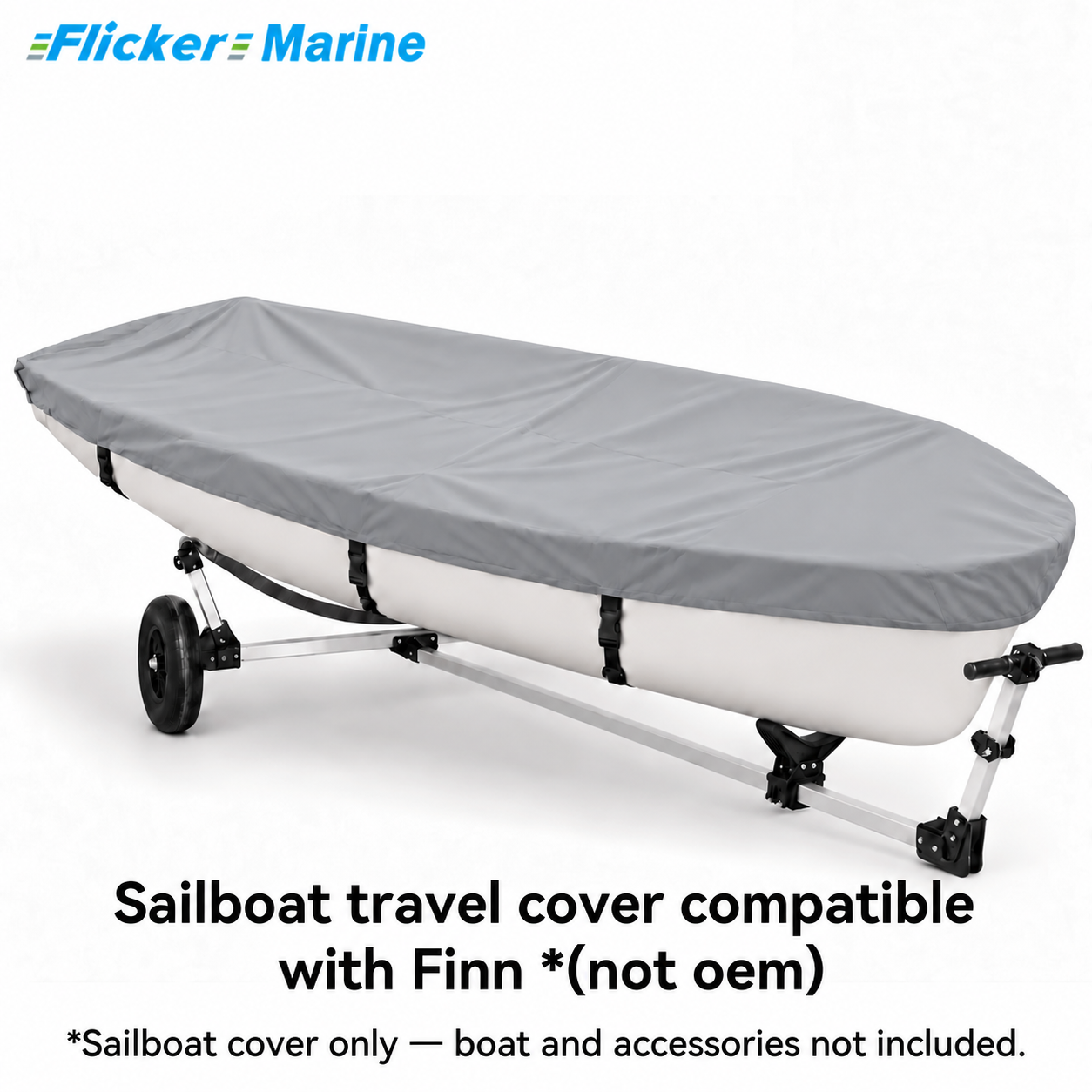 Flicker Marine Sailboat Deck Cover With Mast Hole, Polyester Waterproof UV Resistant Protector Compatible With Finn