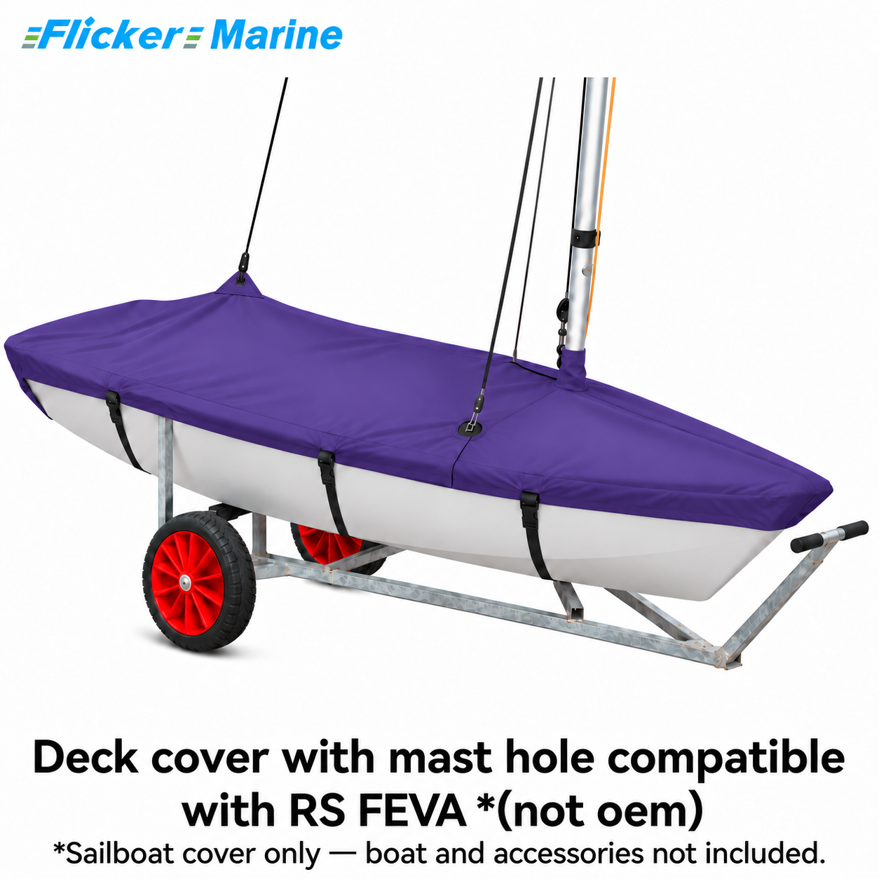 Flicker Marine Heavy Duty Polyester Sailboat Cover, Waterproof Anti-UV For Storage & Transport Compatible With RS FEVA