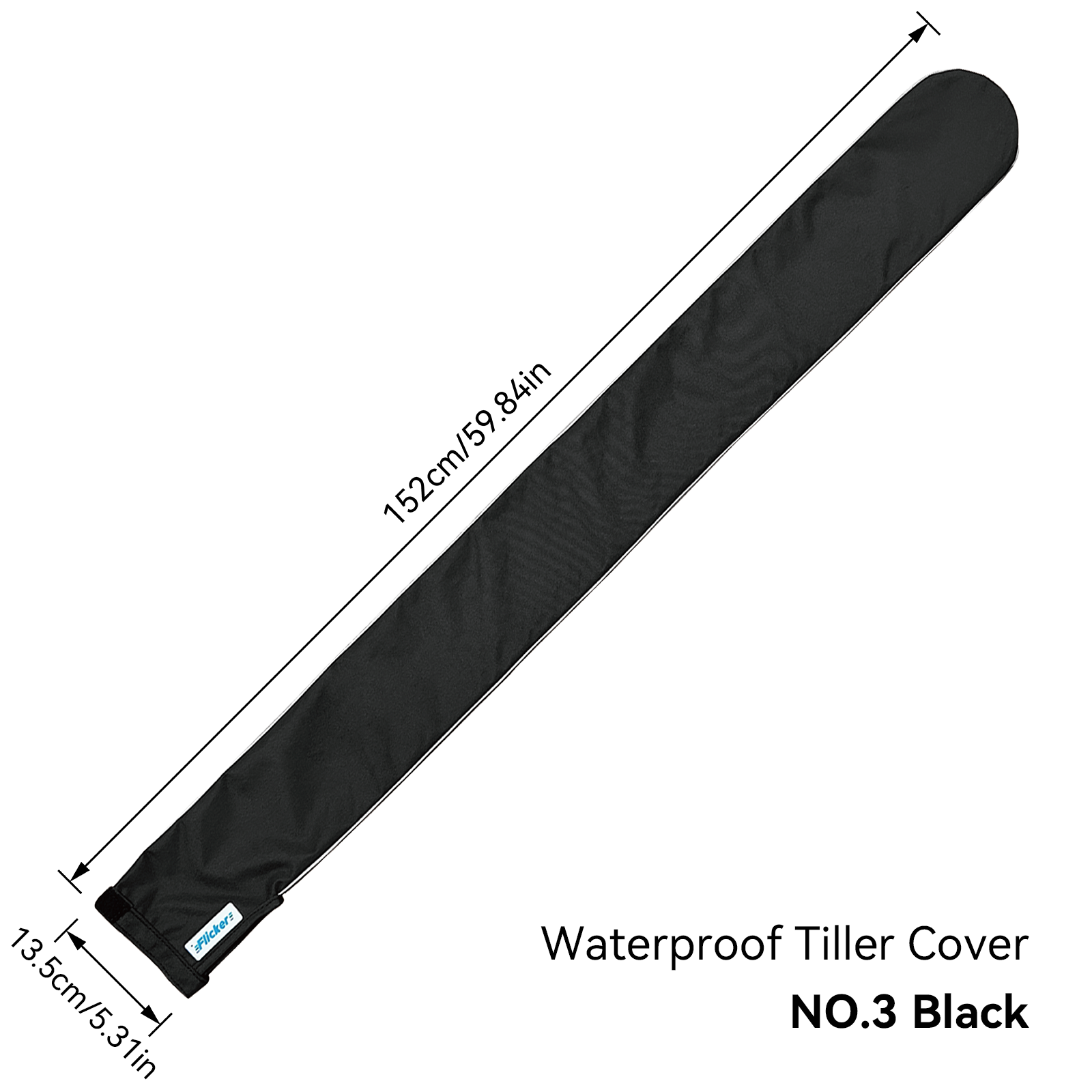 Sailboat Tiller Cover with Reflective Strip, UV Resistant Polyester Tiller Protector, Marine Protective Cover for Dinghies and Sailboats