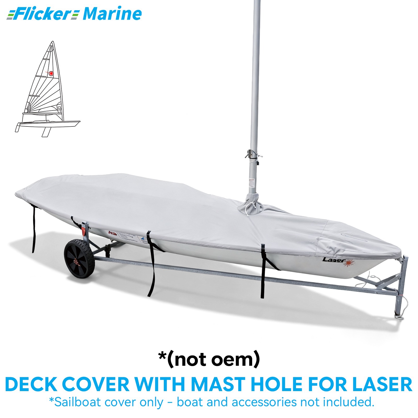 Sailboat Cover for Laser – Custom Fit Dinghy Cover for Storage, Docking & Trailering
