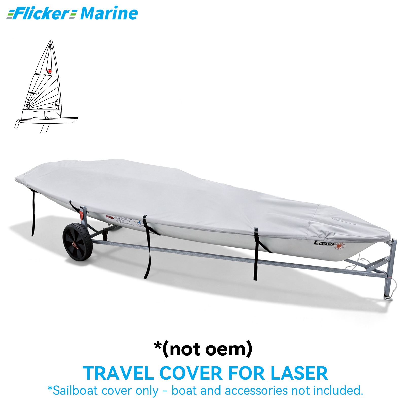 Sailboat Cover for Laser – Custom Fit Dinghy Cover for Storage, Docking & Trailering