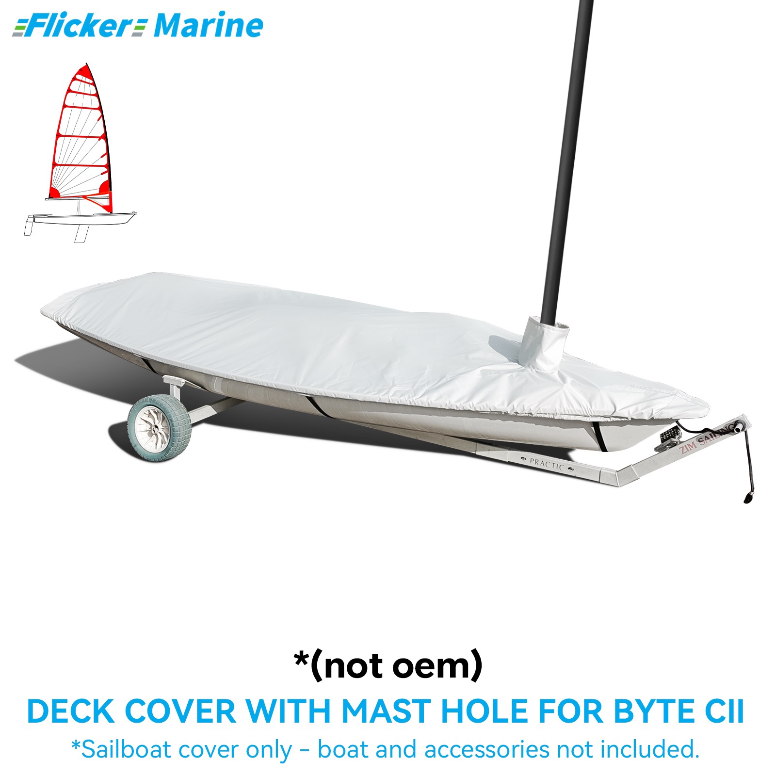 Sailboat Cover for Byte CII – Custom Fit Dinghy Cover for Storage, Docking & Trailering