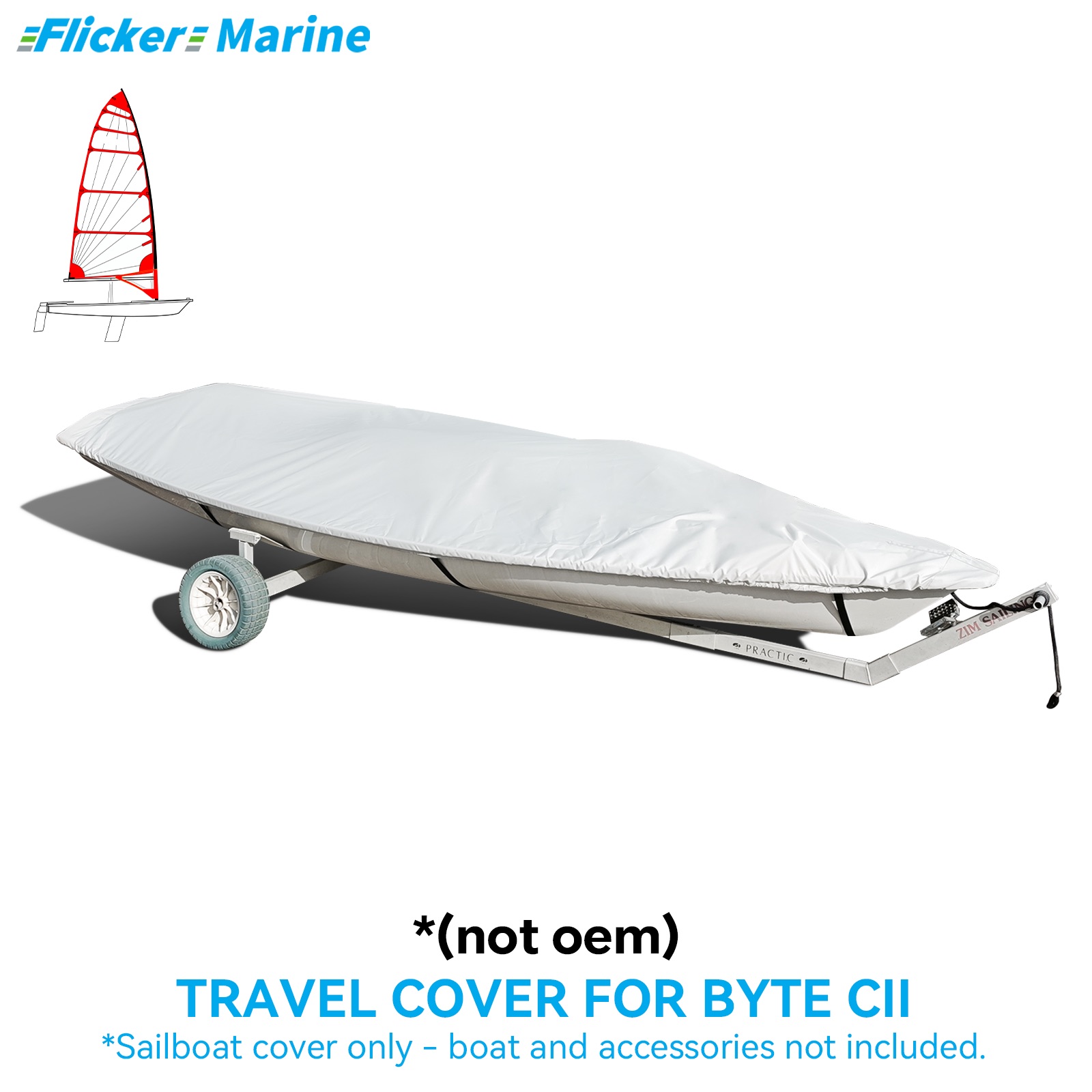 Sailboat Cover for Byte CII – Custom Fit Dinghy Cover for Storage, Docking & Trailering