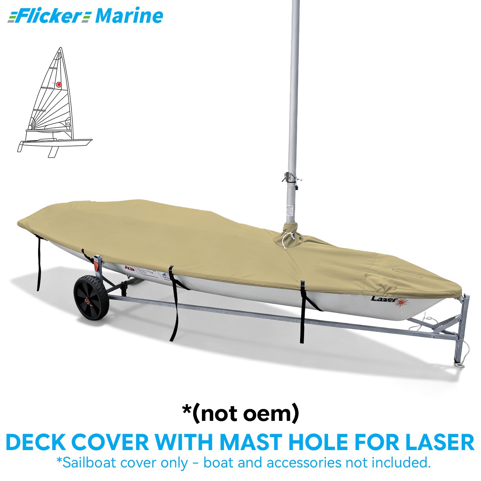 Sailboat Cover for Laser – Custom Fit Dinghy Cover for Storage, Docking & Trailering