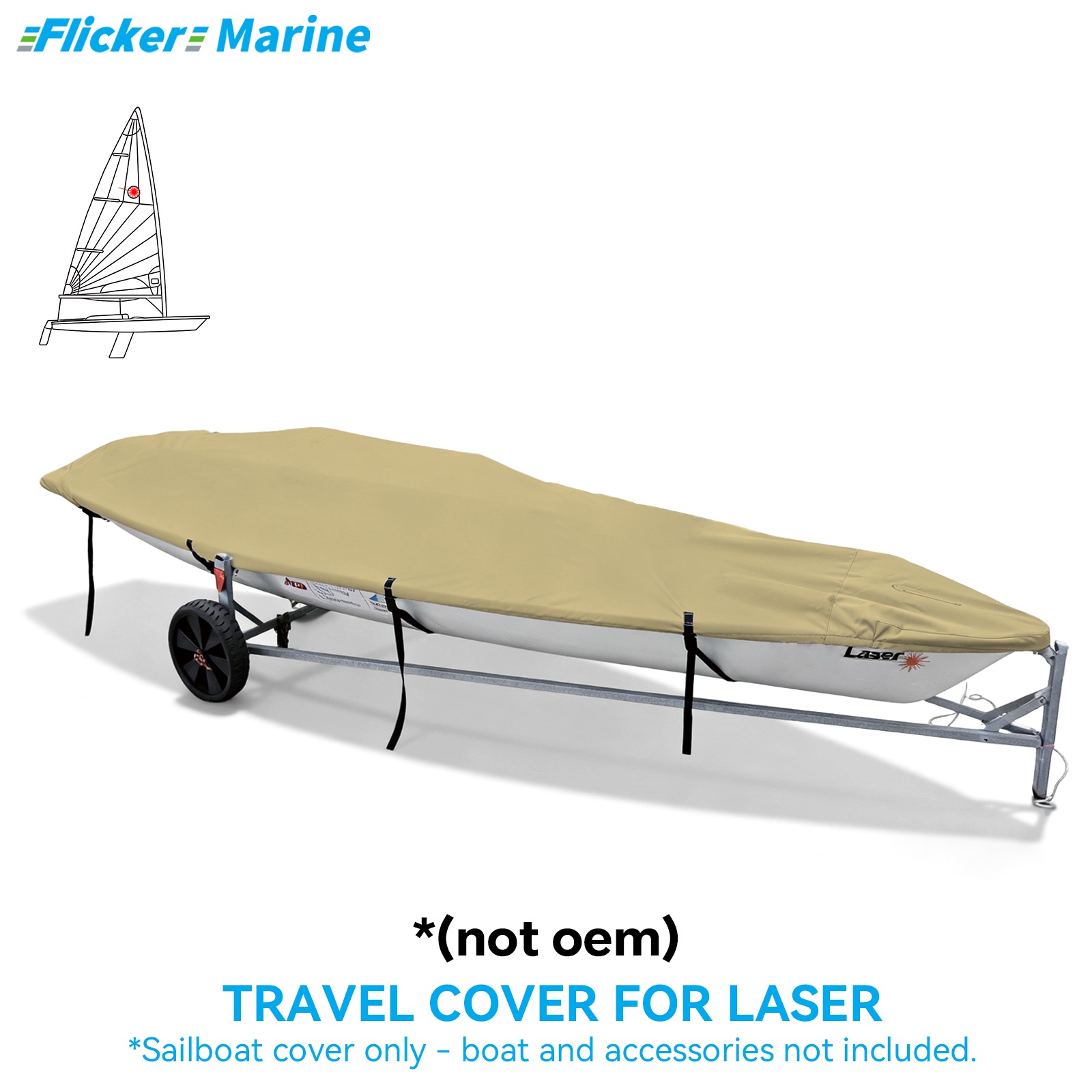 Sailboat Cover for Laser – Custom Fit Dinghy Cover for Storage, Docking & Trailering