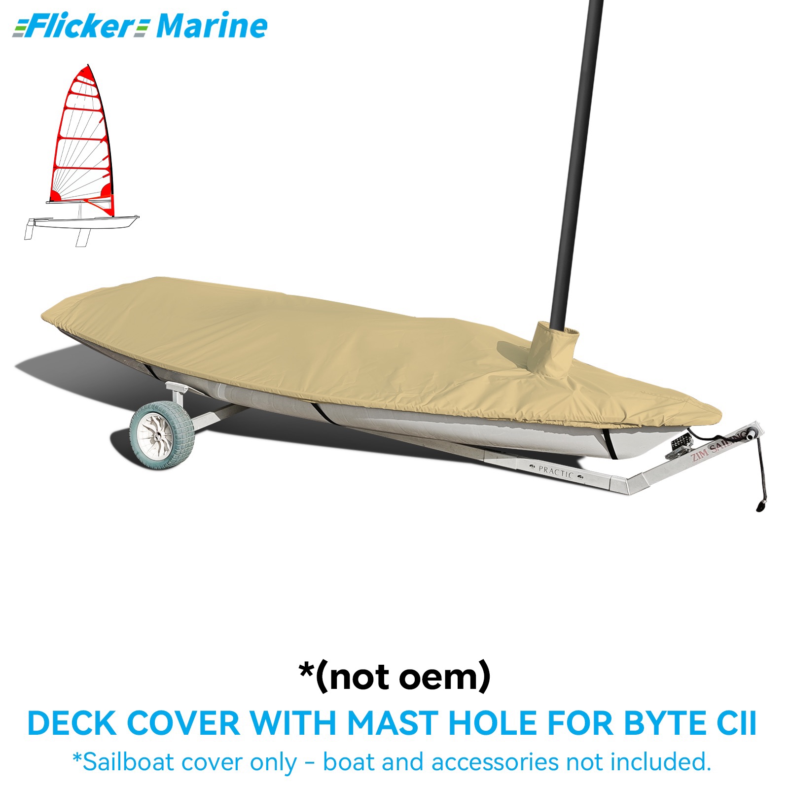 Sailboat Cover for Byte CII – Custom Fit Dinghy Cover for Storage, Docking & Trailering