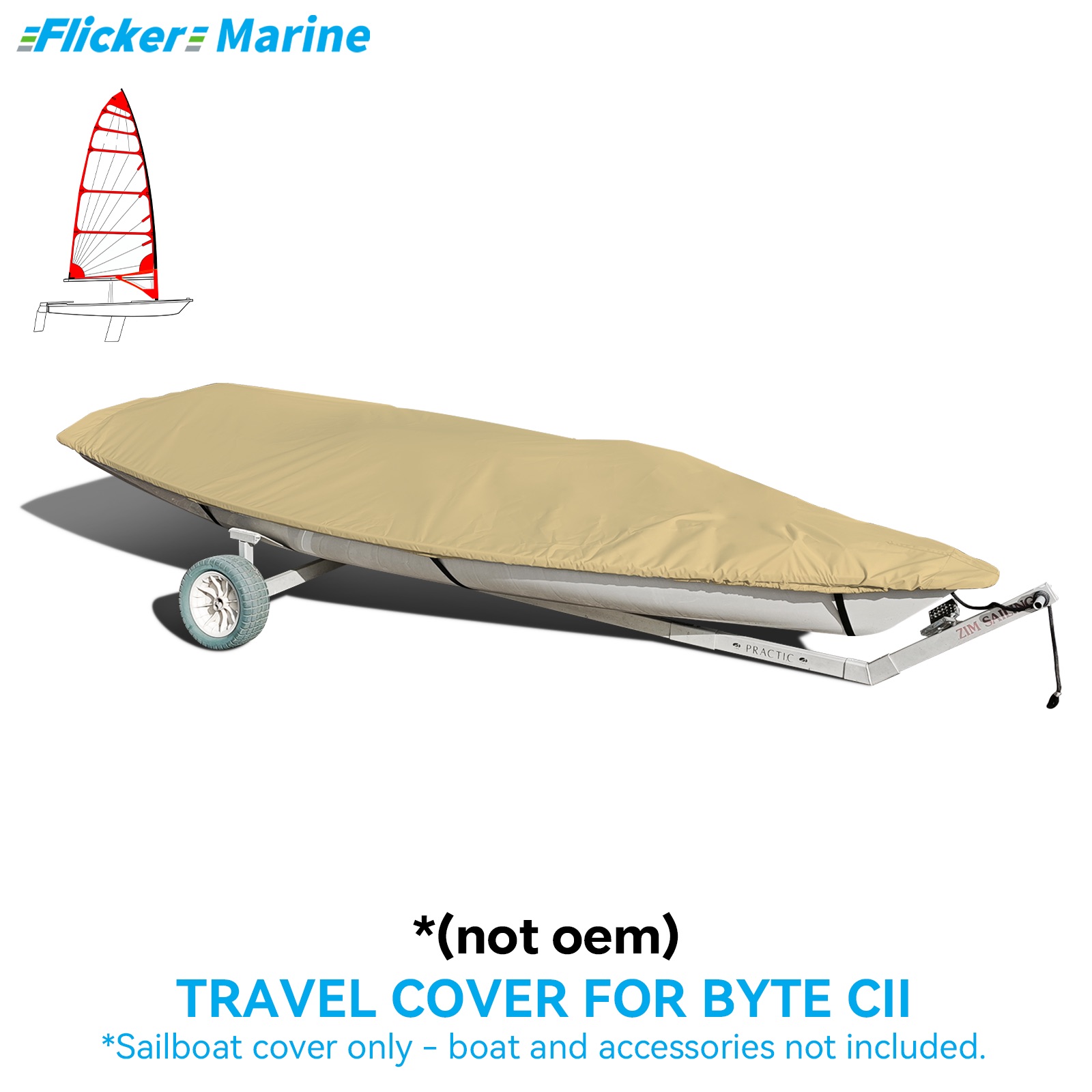 Sailboat Cover for Byte CII – Custom Fit Dinghy Cover for Storage, Docking & Trailering