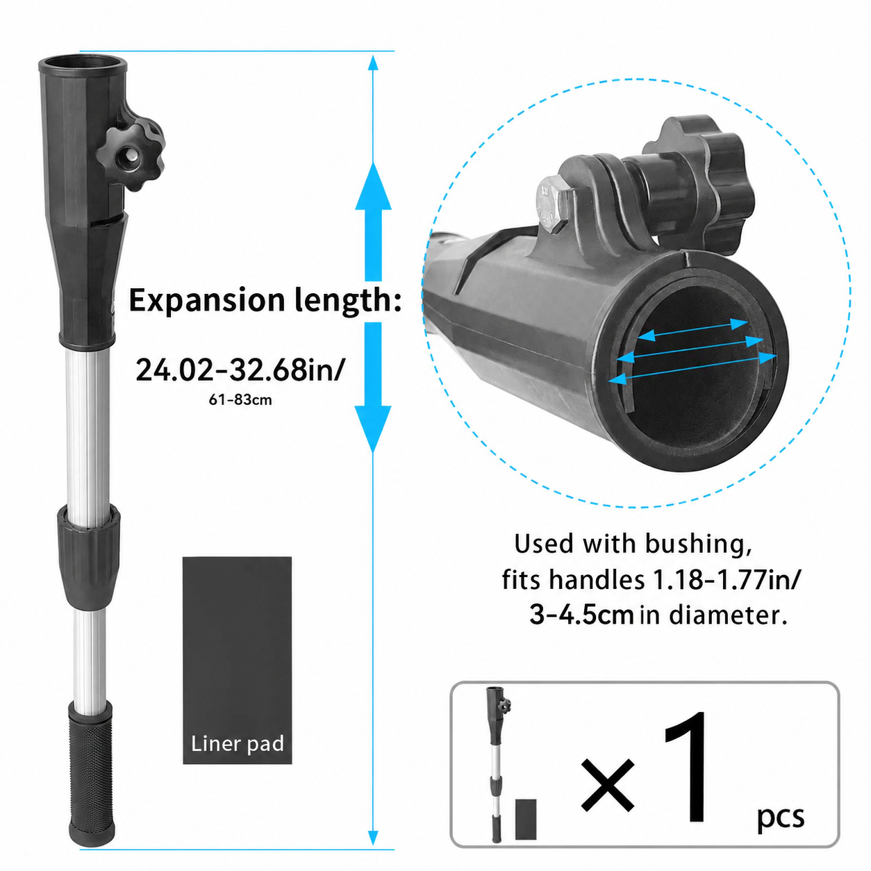 Aluminum Outboard Tiller Extension, 20–48 in Length Options