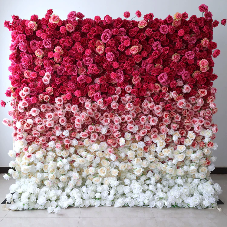 🌸Handmade Roll-Up Fabric Flower Wall (With Stand)