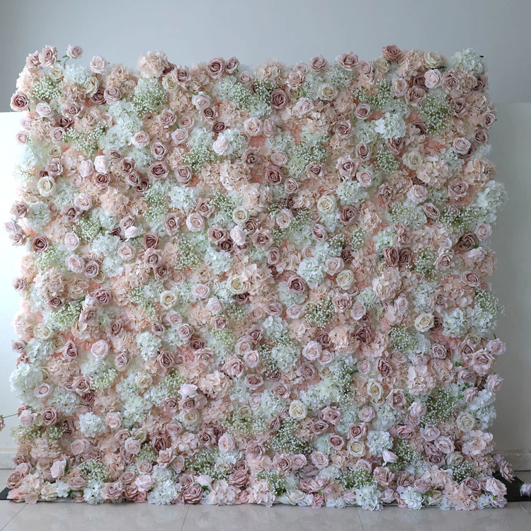 🌸Handmade Roll-Up Fabric Flower Wall (With Stand)