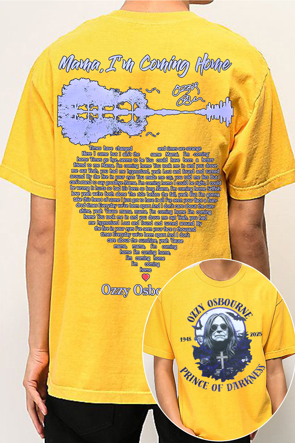 ozzyosbourne blacksabbath 2-sided printed TEE