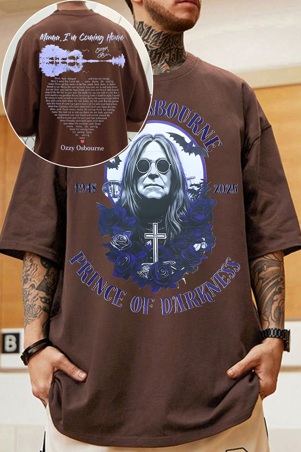 ozzyosbourne blacksabbath 2-sided printed TEE