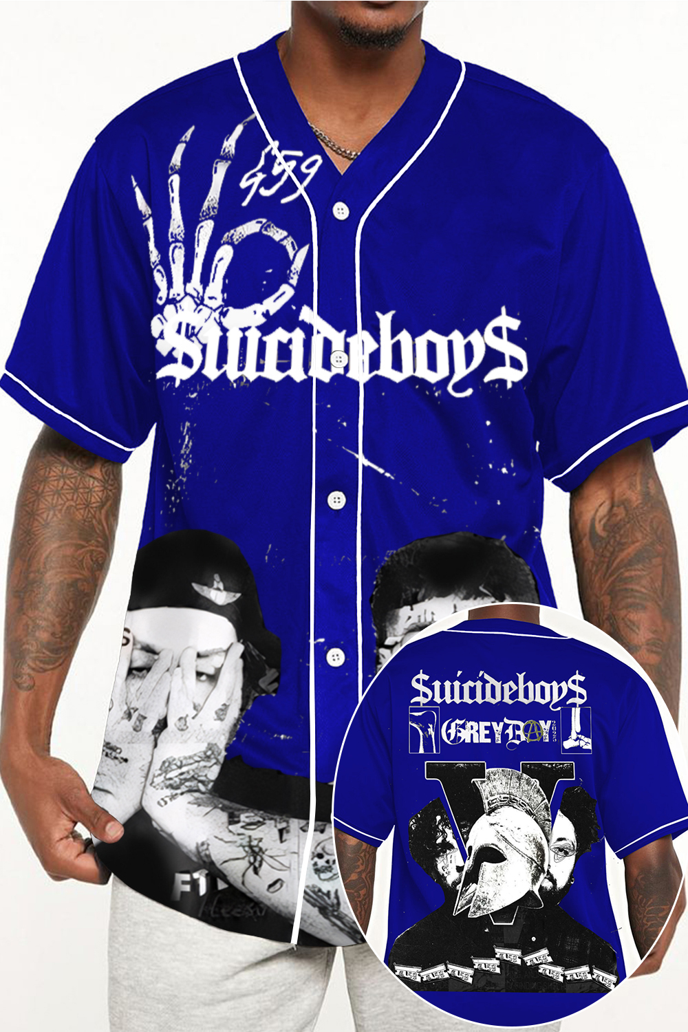 G59 colorblock print baseball short sleeve top