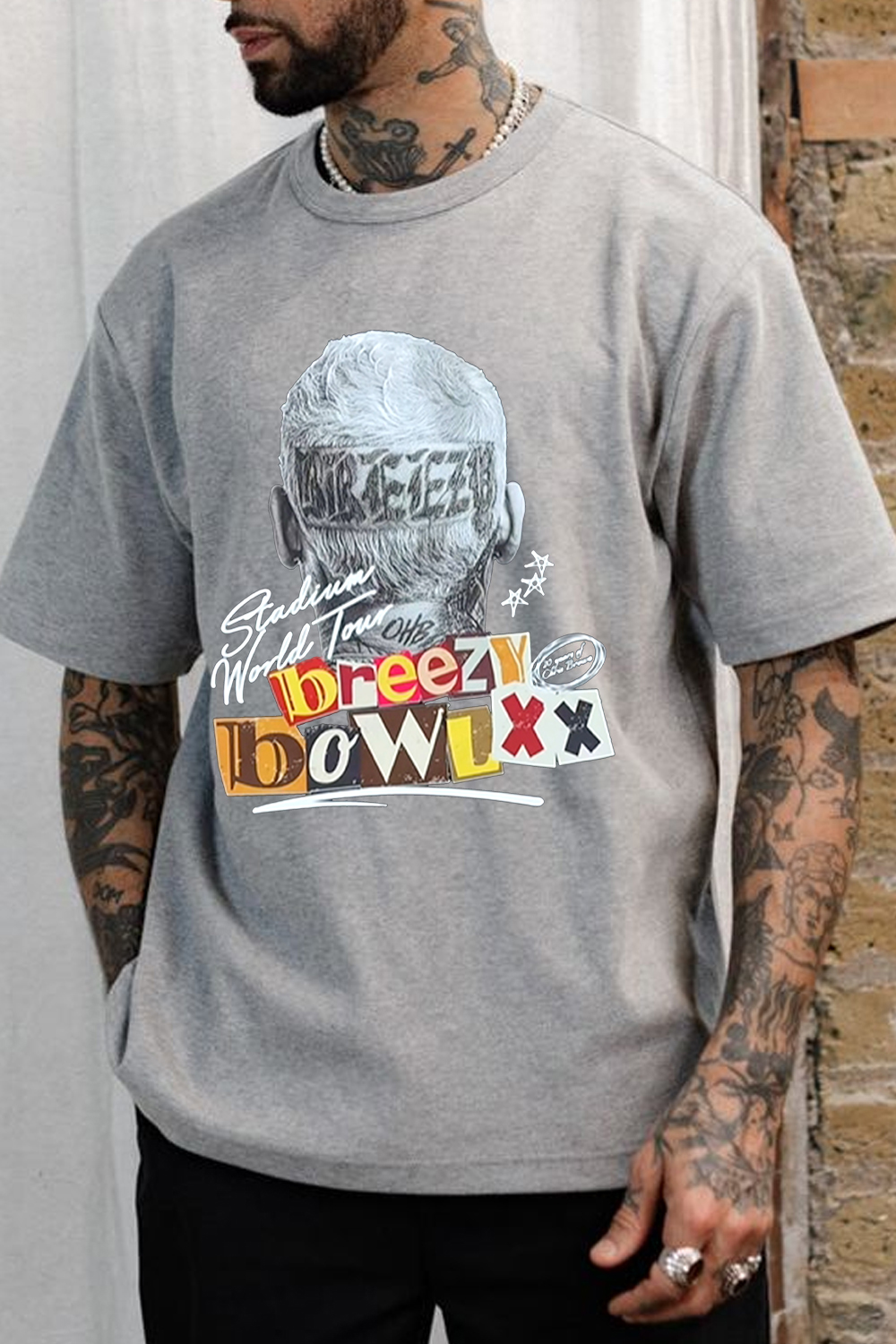 Chrisbrown 2025 tour personalized print T-shirt