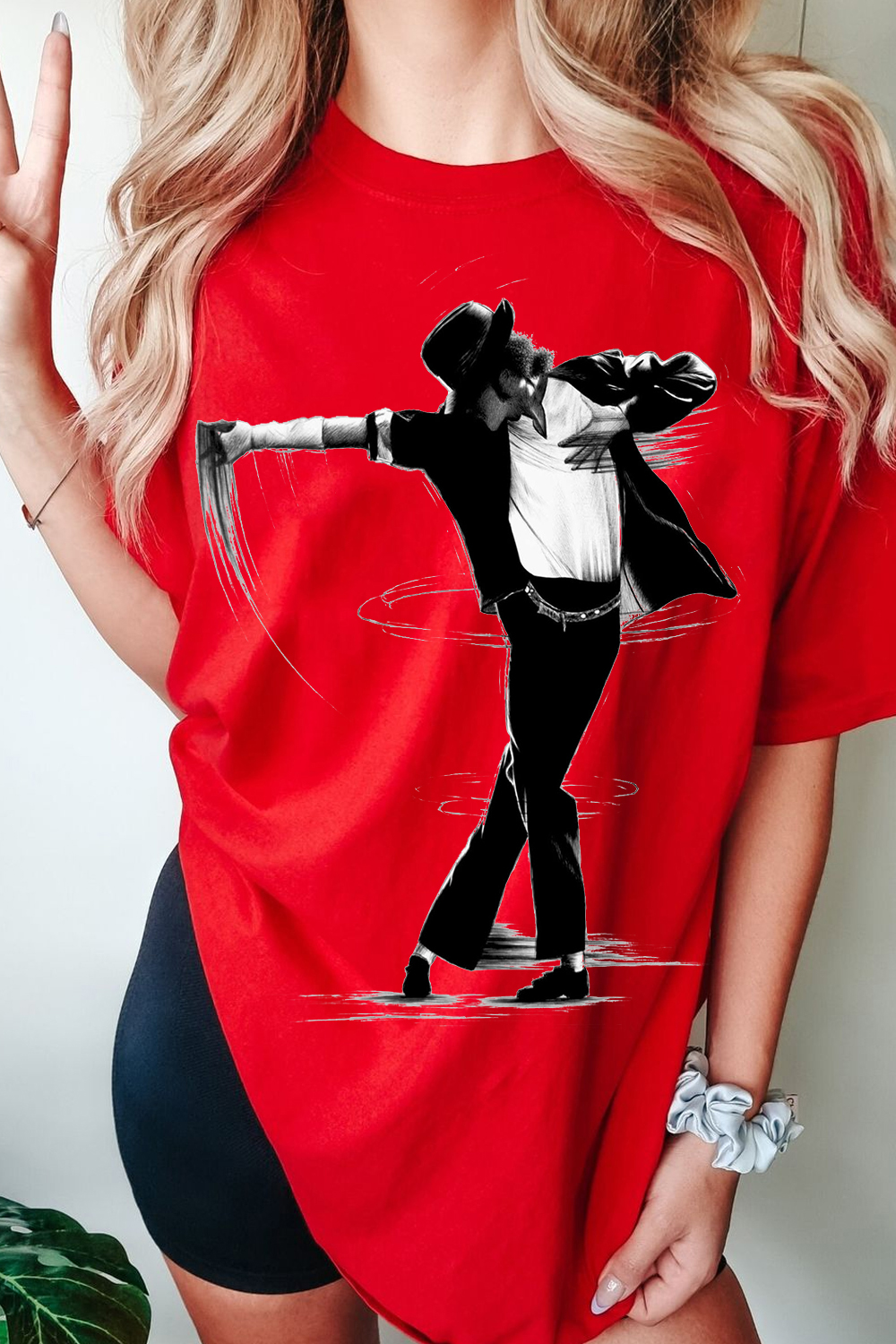 Michael Jackson Hand-Drawn Print Women's T-Shirt