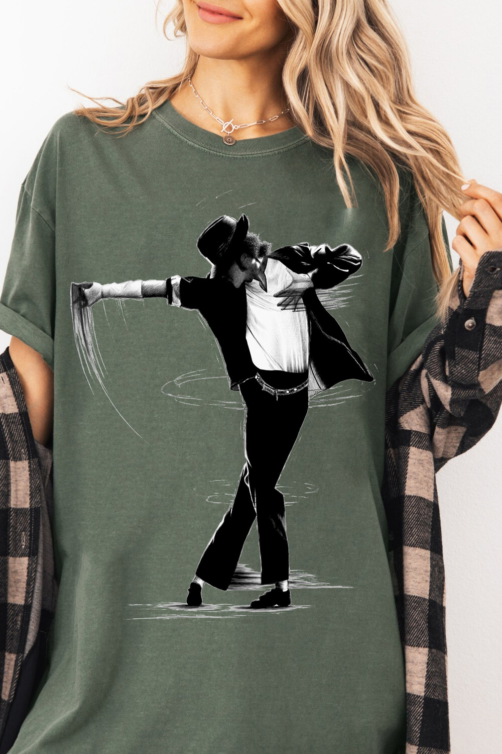 Michael Jackson Hand-Drawn Print Women's T-Shirt