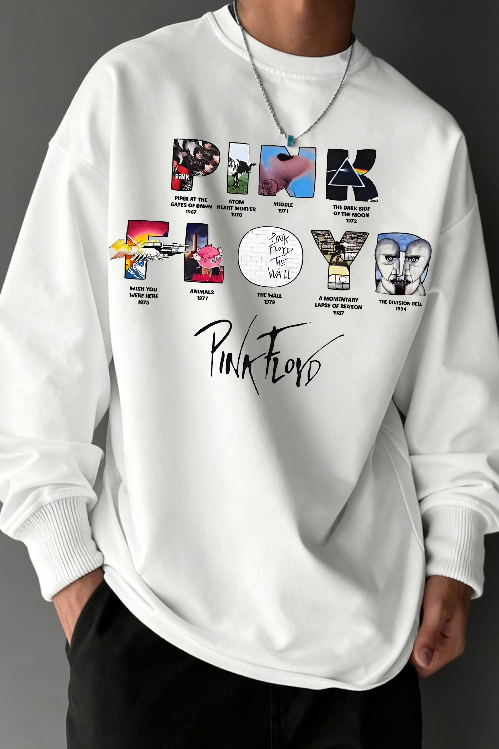 Pink Floyd Men's Round Neck Long-Sleeved T-Shirt