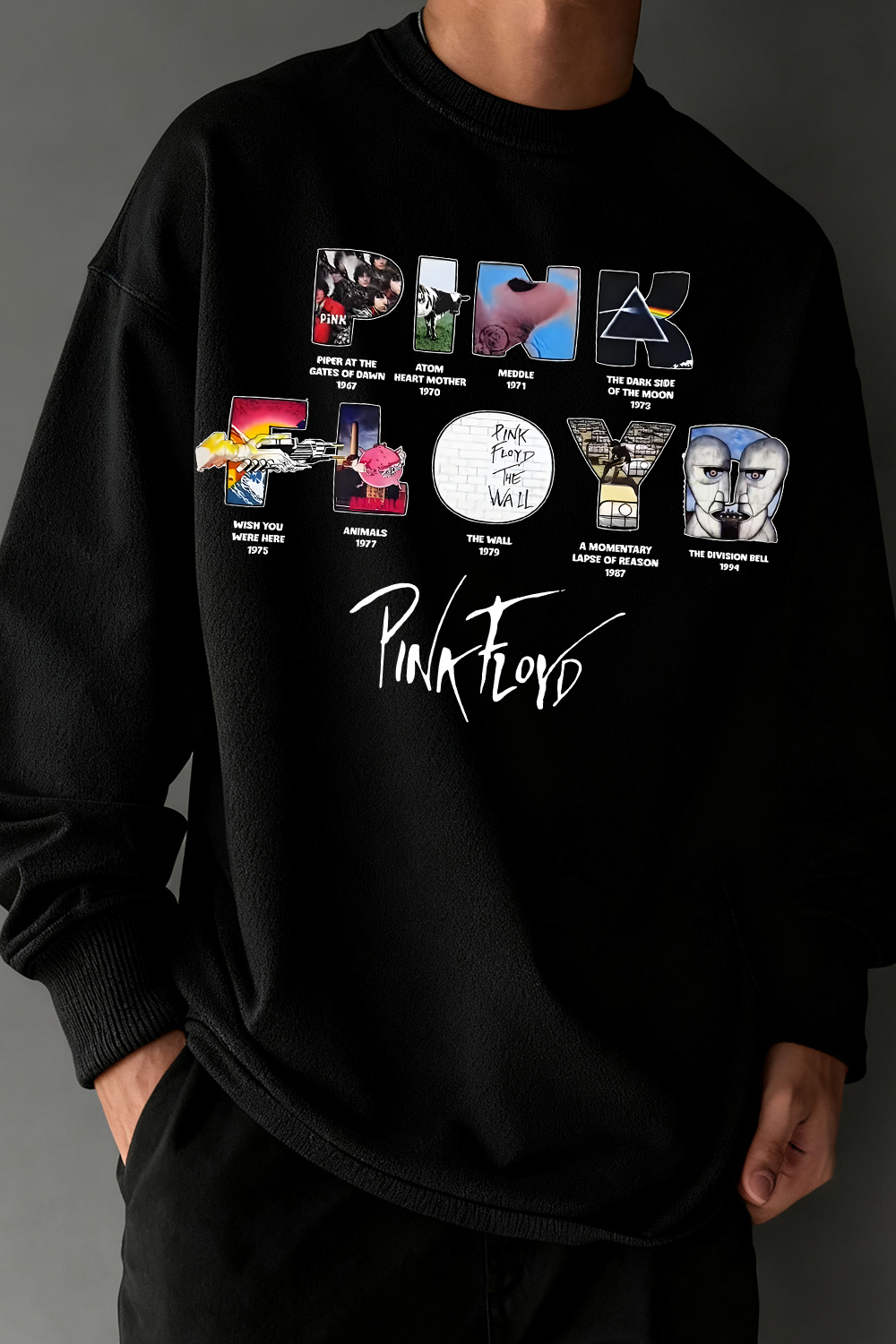 Pink Floyd Men's Round Neck Long-Sleeved T-Shirt