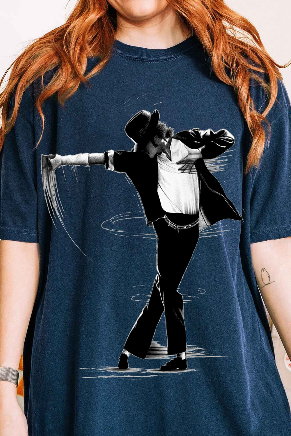 Michael Jackson Hand-Drawn Print Women's T-Shirt