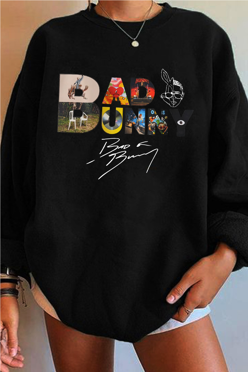 Bad Bunny Album Cover Design Women Sweatshirt