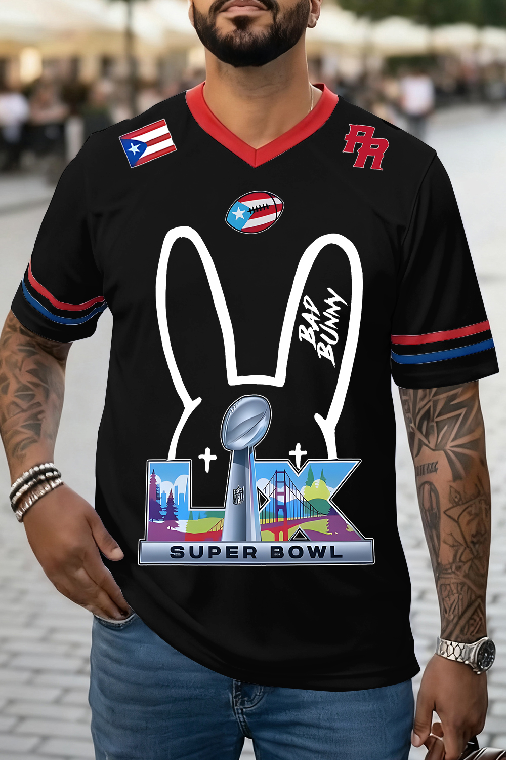 Bunny Ears Bad Bunny🏈 Benito Football Jersey