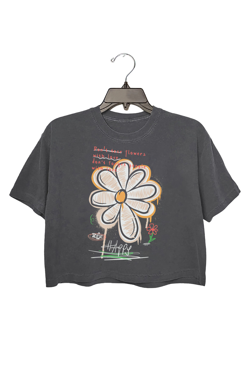 Doodle Flowers Crop Top For Women