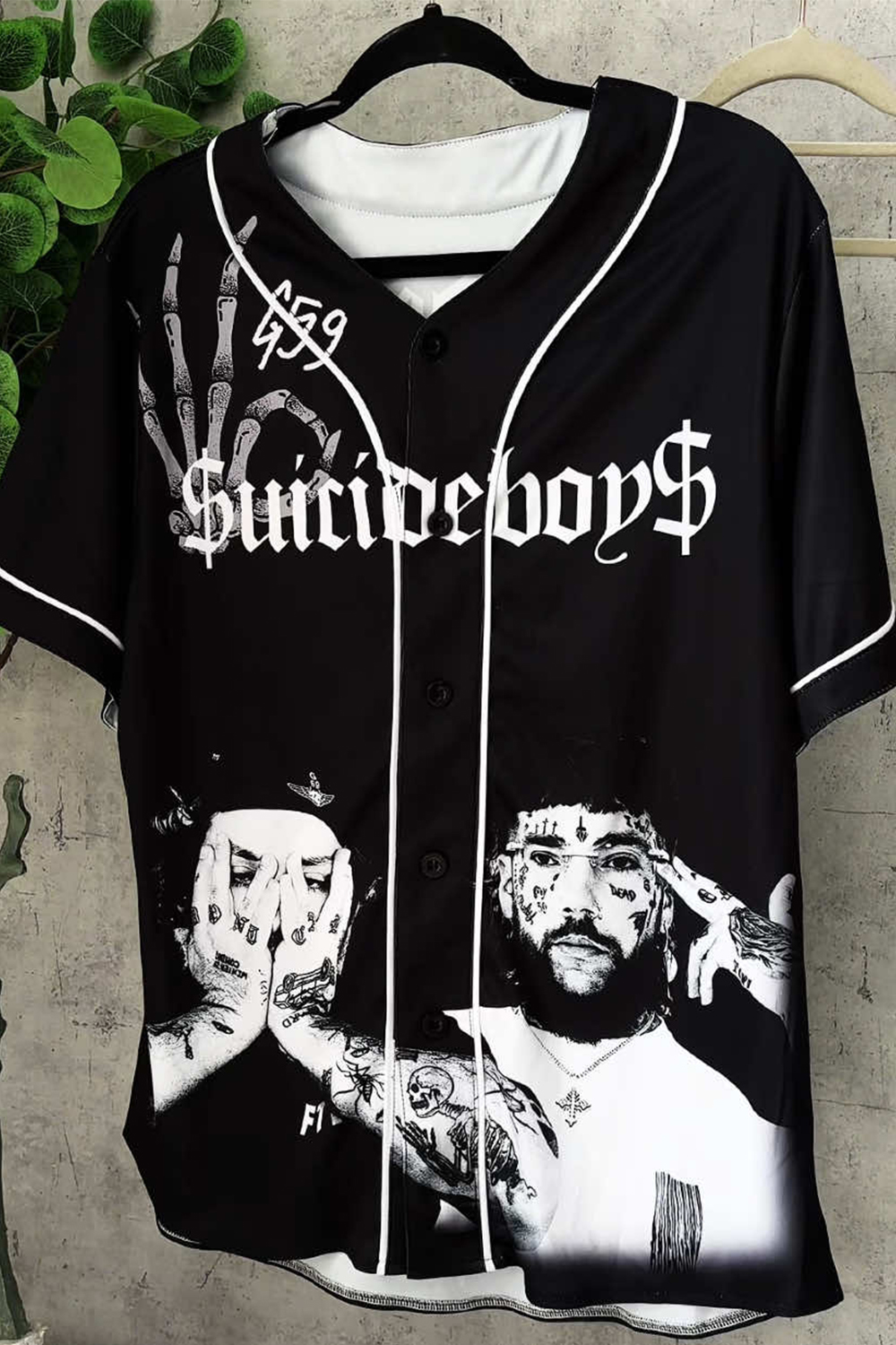 G59 colorblock print baseball short sleeve top