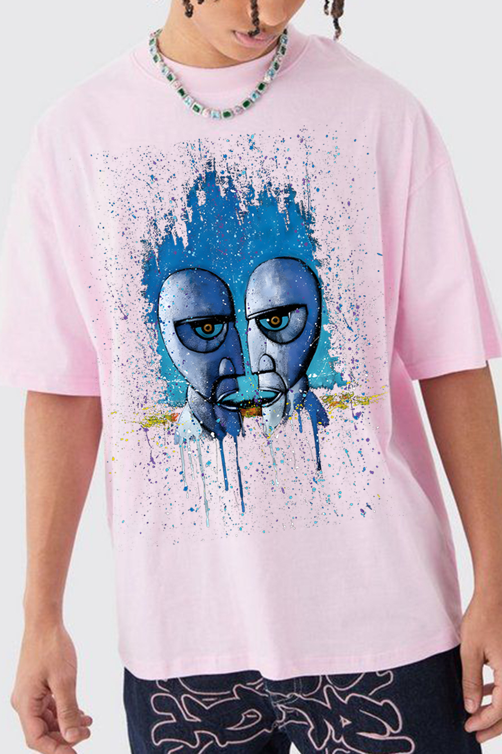 Pink Floyd Ink-Splash Print T-Shirt