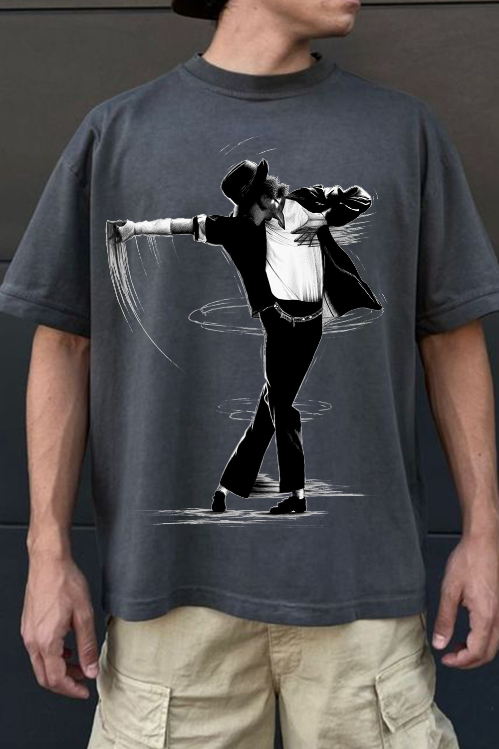 Michael Jackson Hand-Drawn Print T-Shirt