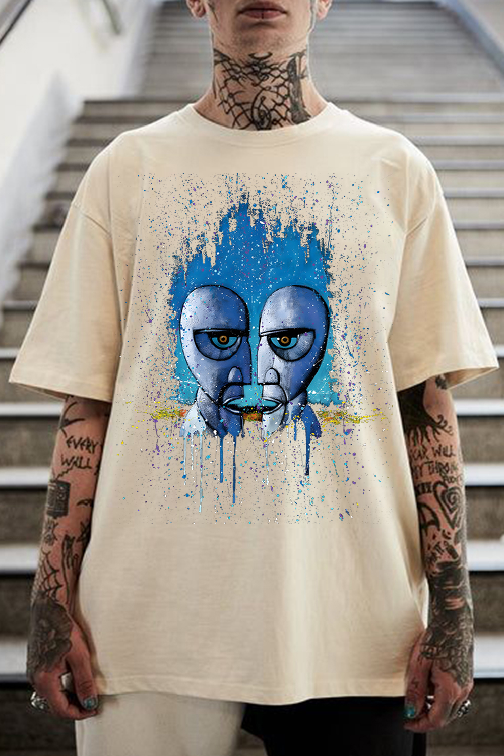 Pink Floyd Ink-Splash Print T-Shirt