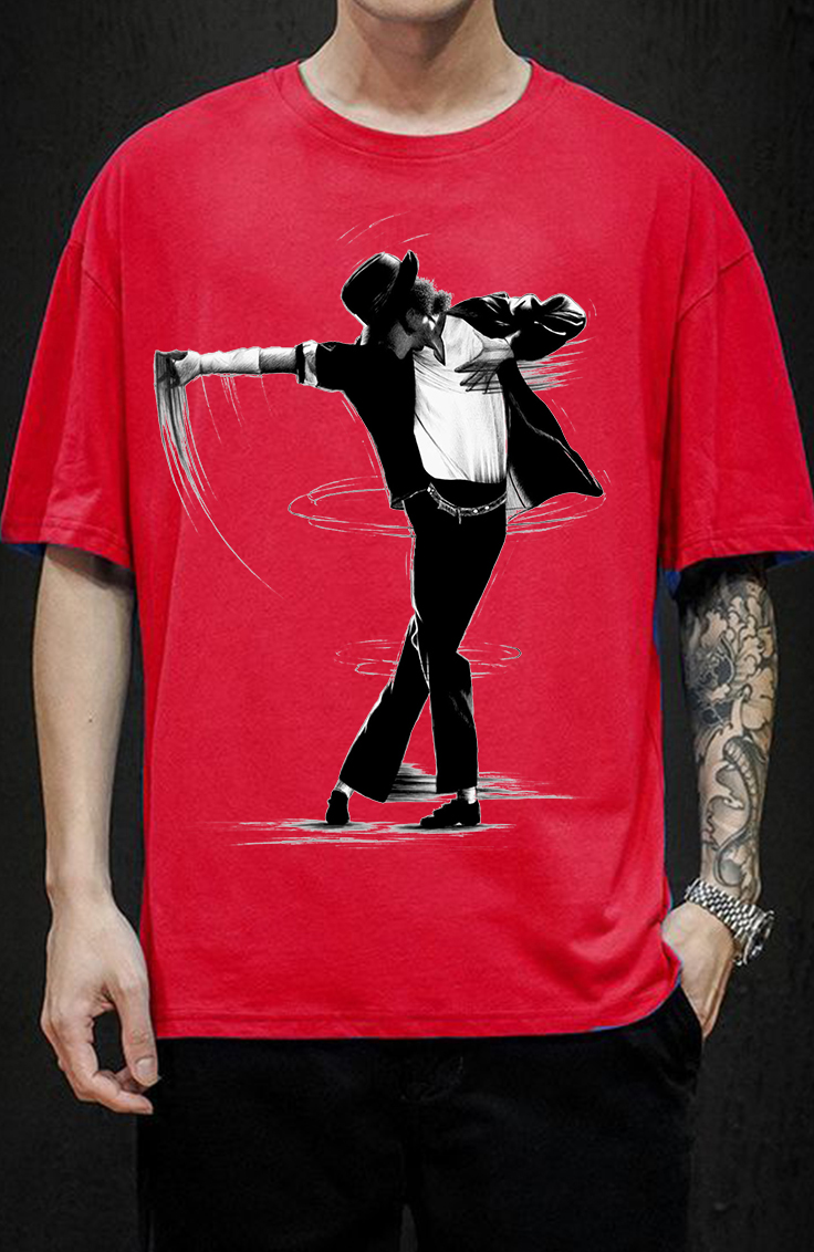 Michael Jackson Hand-Drawn Print T-Shirt