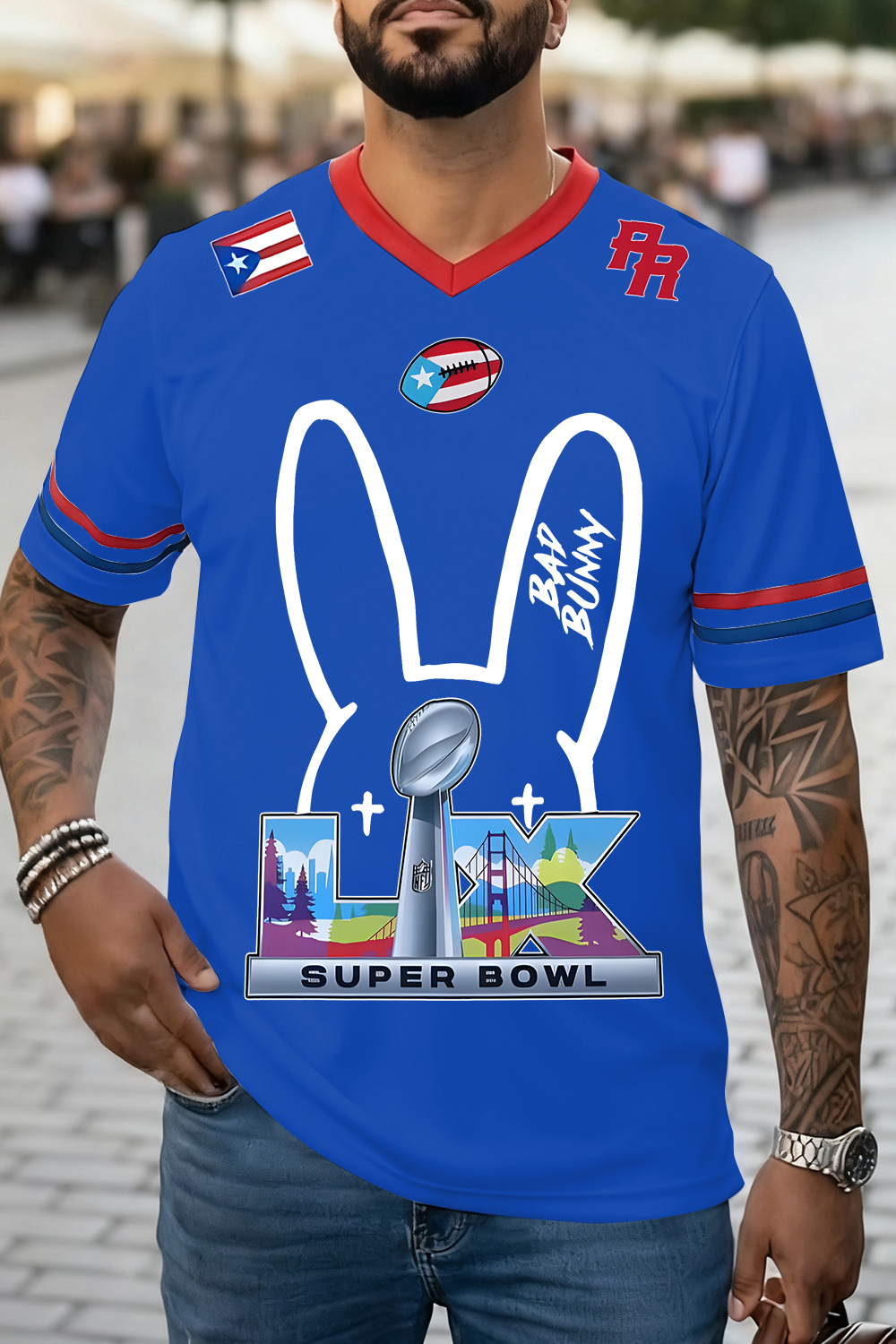 Bunny Ears Bad Bunny🏈 Benito Football Jersey